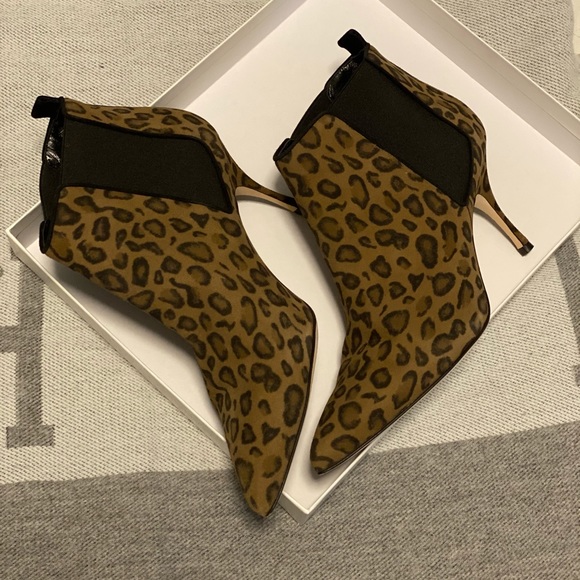 Manolo Blahnik Shoes - Manolo Blahnik Dildi Leopard Print Suede Booties